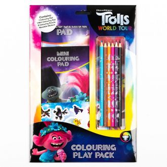 Trolls 2 Colouring Play Pack - Set de colorat cu autocolante și creioane colorate (3184/TRCPP)