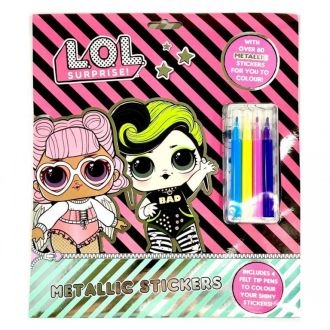 LOL Surprise Metallic Sticker Set- set de colorat si cu autocolante (3194/LOLME)