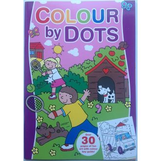 Colour By Dots, Carte de colorat cu activitati (Mov) (2707/CDCB1-1)