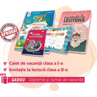 PACHET 9 PREMIERE CLASA I - CAIET DE VACANTA + INVITATIE LA LECTURA CLASA a II-a (DIPLOMA + JURNALUL VACANTEI MELE CADOU)