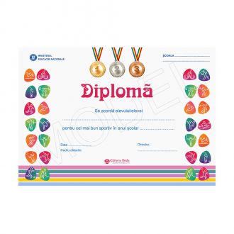 Diploma scolara personalizabila TAIDA - Model 10 (Sport)