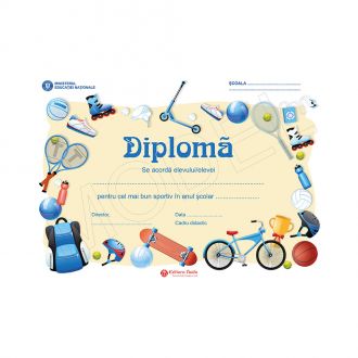 Diploma scolara personalizabila Taida - model 40 (Sport)
