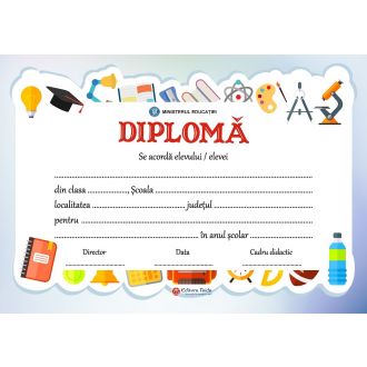 Diploma scolara personalizabila Taida - model 19