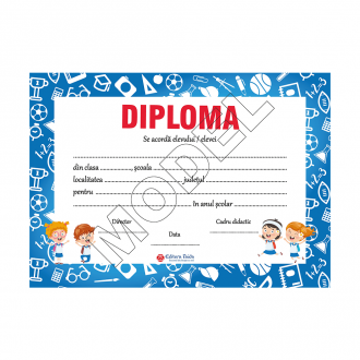 Diploma scolara personalizabila Taida - model 3