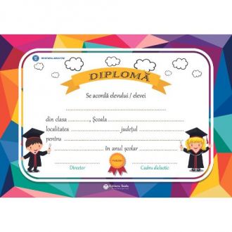 Diploma scolara personalizabila Taida - model 6
