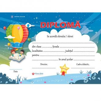 Diploma scolara personalizabila Taida - model 7