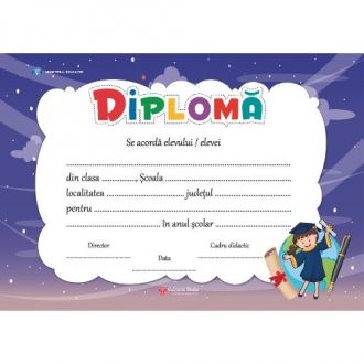 Diploma scolara personalizabila Taida - model 12