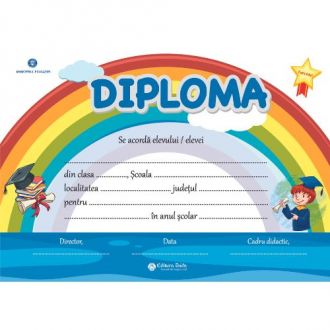 Diploma scolara personalizabila Taida - model 9