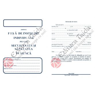 Fisa de instruire individuala privind securitatea si sanatatea in munca