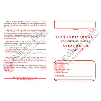 Fisa individuala de instructaj in domeniul situatiilor de urgenta