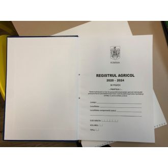 Registru agricol 2020-2024, format A4, pentru 50 de gospodarii