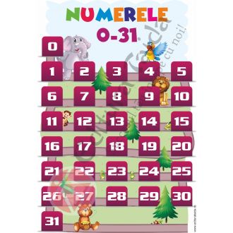 PLANSA NUMERELE DE LA 0 LA 31 (Taida)