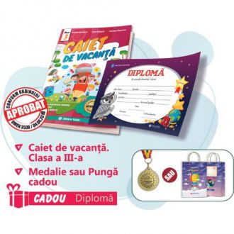 PACHET 1 PREMIERE CLASA A III-A - CAIET VACANTA + MEDALIE SAU PUNGA (DIPLOMA CADOU)