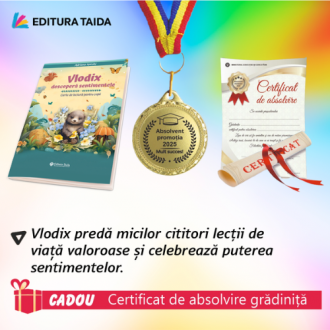 Pachet 2 premiere gradinita - Vlodix descopera sentimentele (Certificat de absolvire cadou) + Medalie Absolvent 2025