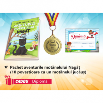 Pachet 5 premiere clasa pregatitoare - Aventurile Motanelului Nagat (Diploma cadou) + Medalie Felicitari! Mult succes!