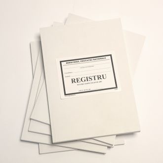 Registru unic pentru inspectii scolare, coperta carton subtire (duplex), culoare alba