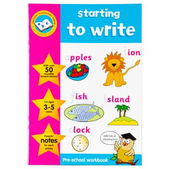 Key Stage Sticker Work Books, Caiet de activitati cu autocolante, Scrierea (3-5 ani) (375/KSWB1-4)